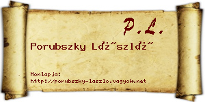 Porubszky László névjegykártya